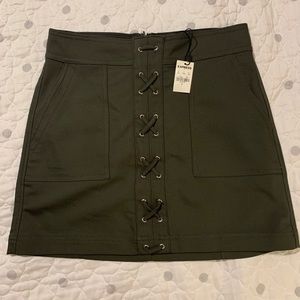 Express lace up mini skirt Olive green. NWT